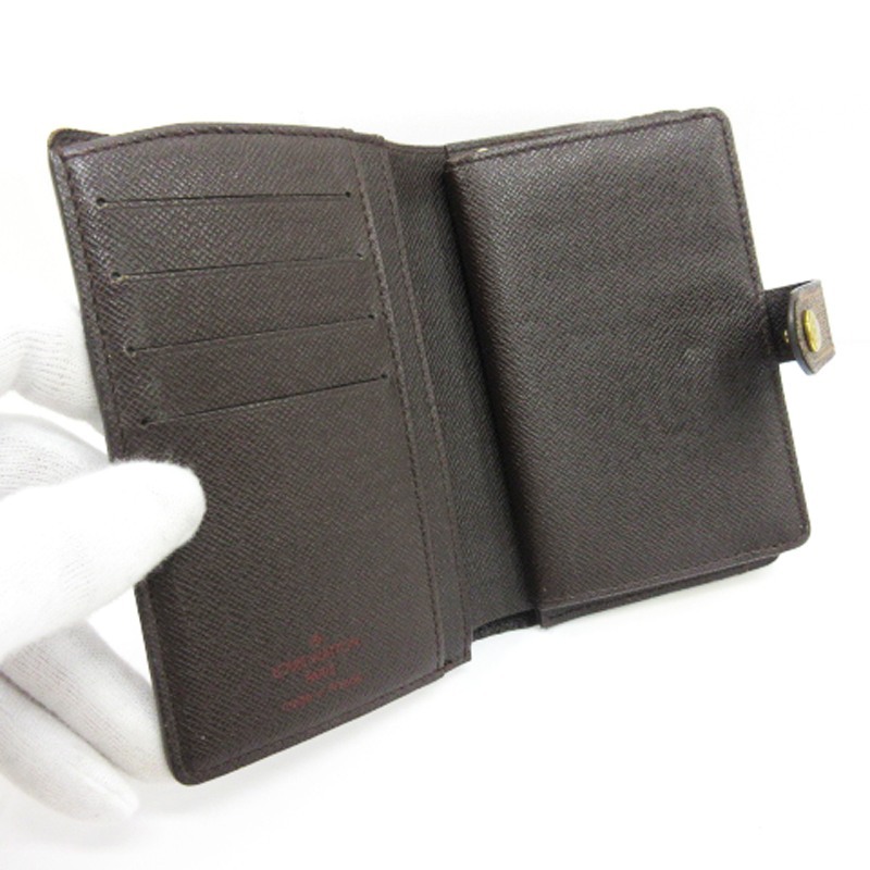 ルイヴィトン LOUIS VUITTON ダミエ ポルトフォイユ ヴィエノワ 二つ折り財布 がま口 フランス製 N61664 ブラウン レディースの画像5