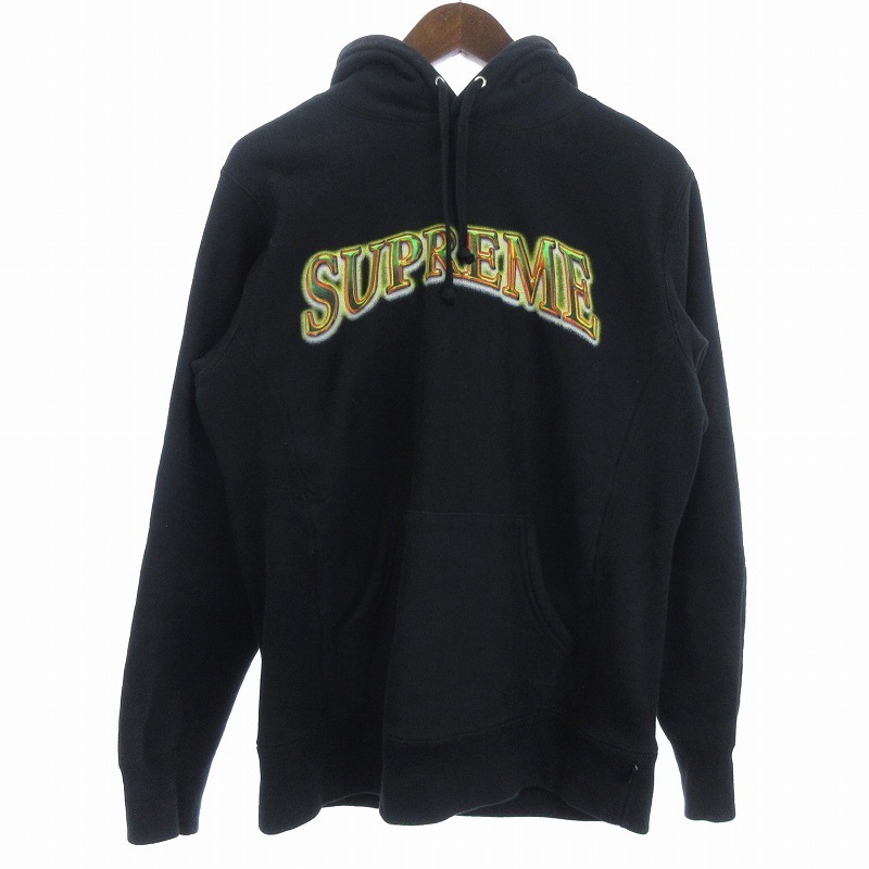 シュプリーム SUPREME 18AW Metallic Arc Hooded Sweatshirt パーカー 長袖 プルオーバー アーチロゴ 裏起毛 黒 ブラック S メンズ_画像1