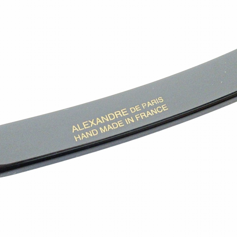 アレクサンドルドゥパリ Alexandre De Paris 美品 カメリア ビジュー カチューシャ 3連 フラワーモチーフ ヘアアクセサリー ブラック 黒の画像7