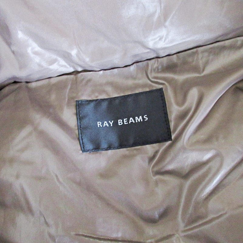 レイビームス Ray Beams ダウンベスト ジャケット フーディ ダブルジップ ベージュ F 0422 ■GY14 レディース_画像6