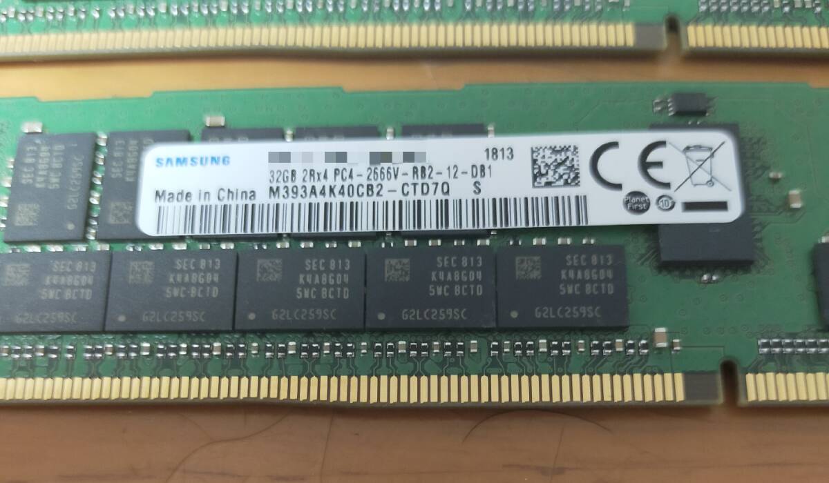 ★ジャンク★メモリ SAMSUNG 32GB M393A4K40CB2-CTD7Q DDR4-2666 ECC RDIMM 2Rx4 PC4-21300V-R CL19 サーバーメモリ 4枚セットの画像2