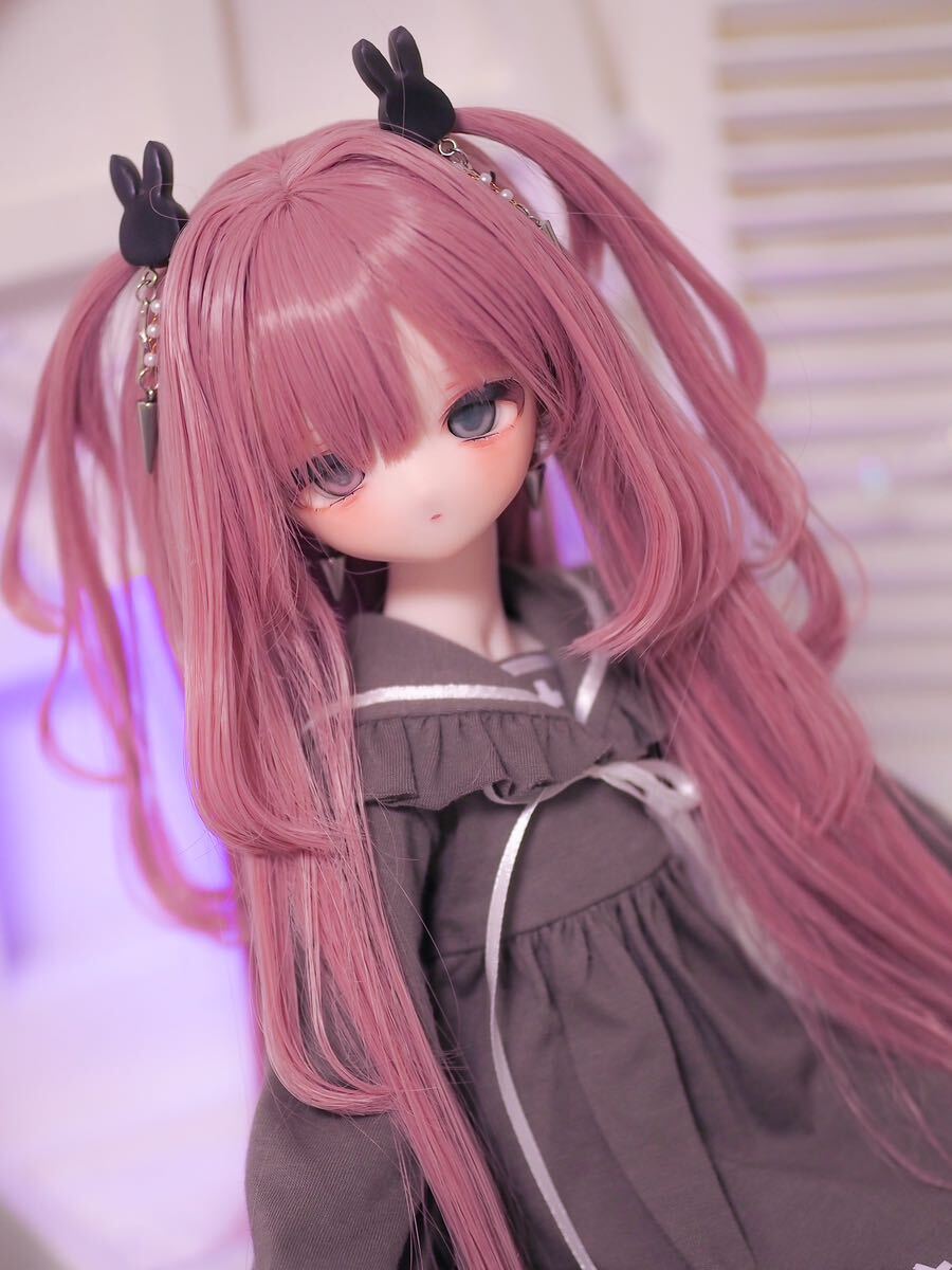 ◯うさぎとあらも〜ど◯ DDH-01 SW肌 ピアス付きカスタムヘッド(微難あり)+おまけウィッグ&アクセ&アイの画像5