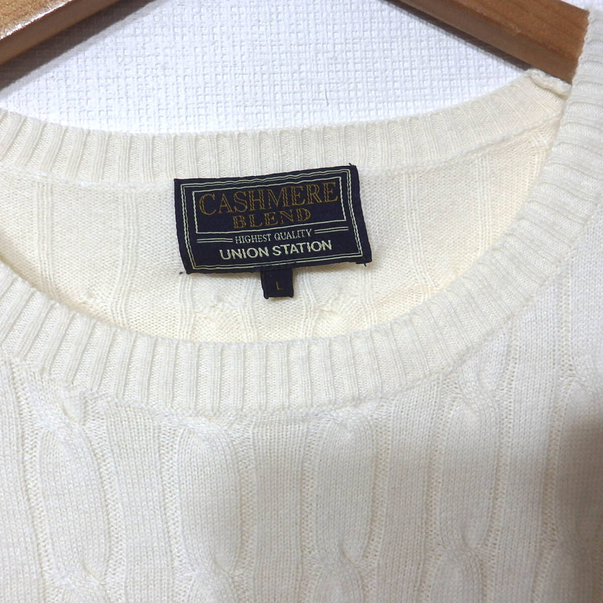 [ free shipping ] Union station ( men's Bigi ) cashmere Blend sweater /L size ( thin ) a little color .. equipped 