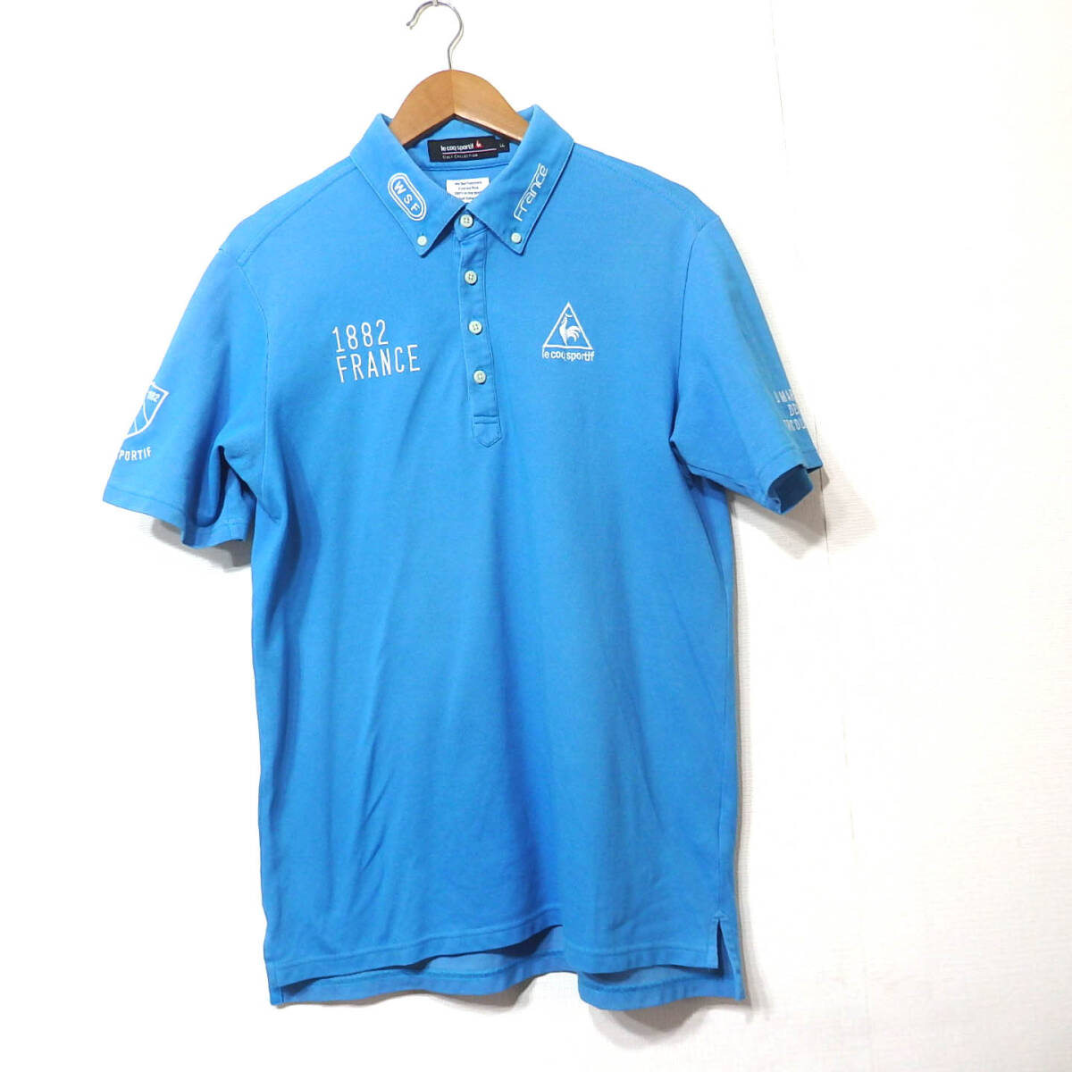 【送料無料】ルコックゴルフコレクションポロシャツ/半袖　LLサイズ　青水色　le coq sportif GOLF