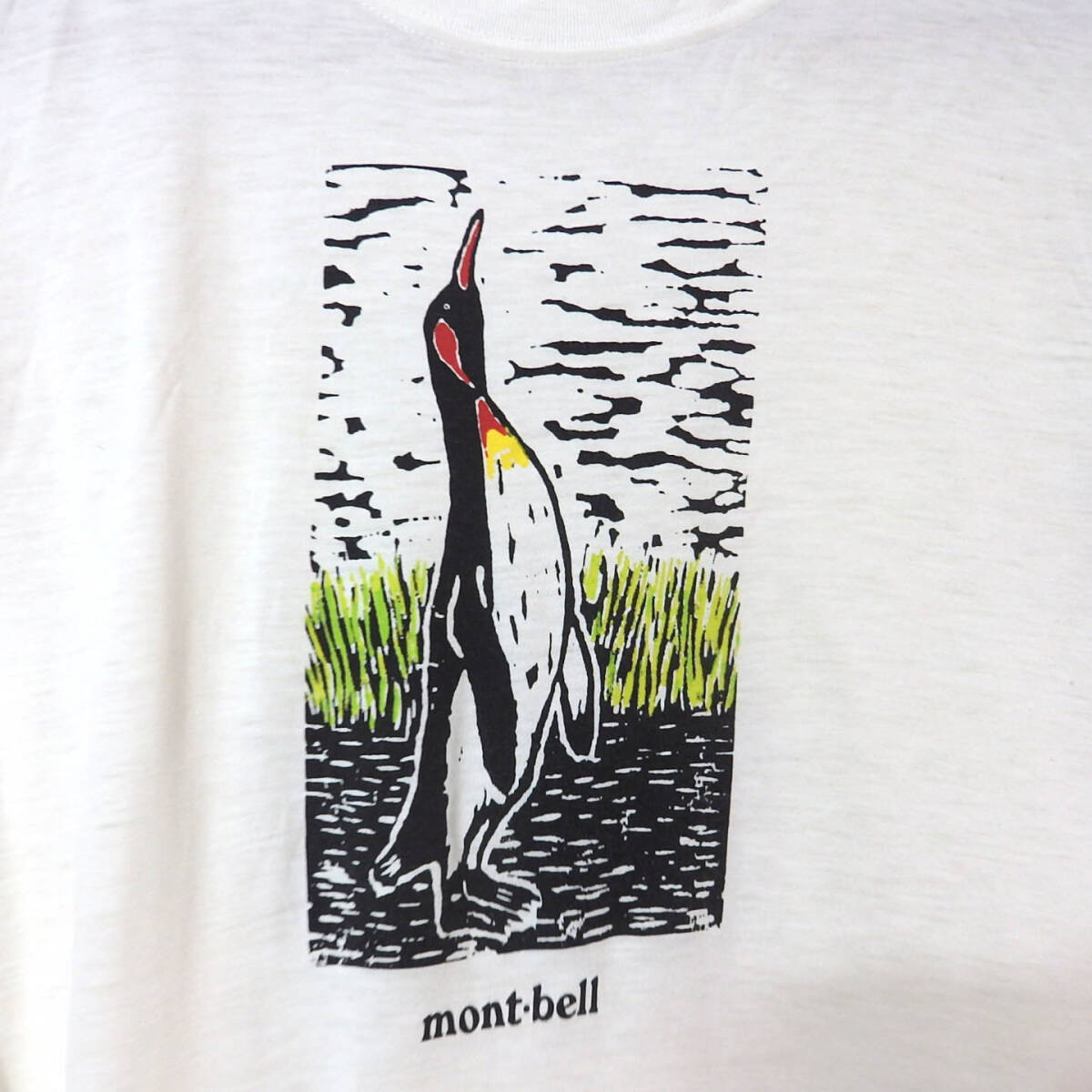 【送料無料】モンベルTシャツ/ポリエステル素材　しわあり　ペンギン　mont bell Sサイズ　_画像2