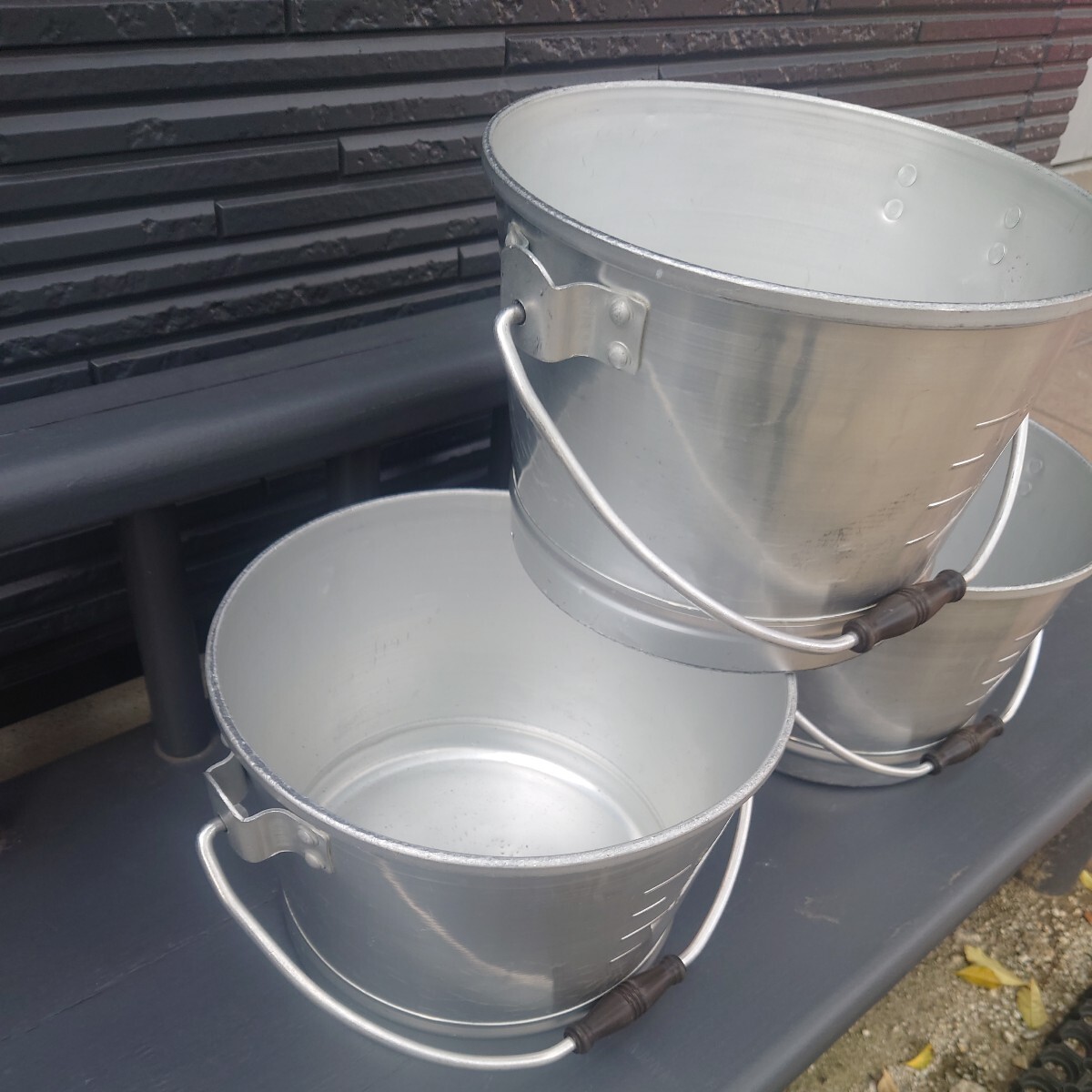  aluminium bucket 3 piece set ( inside side memory attaching )