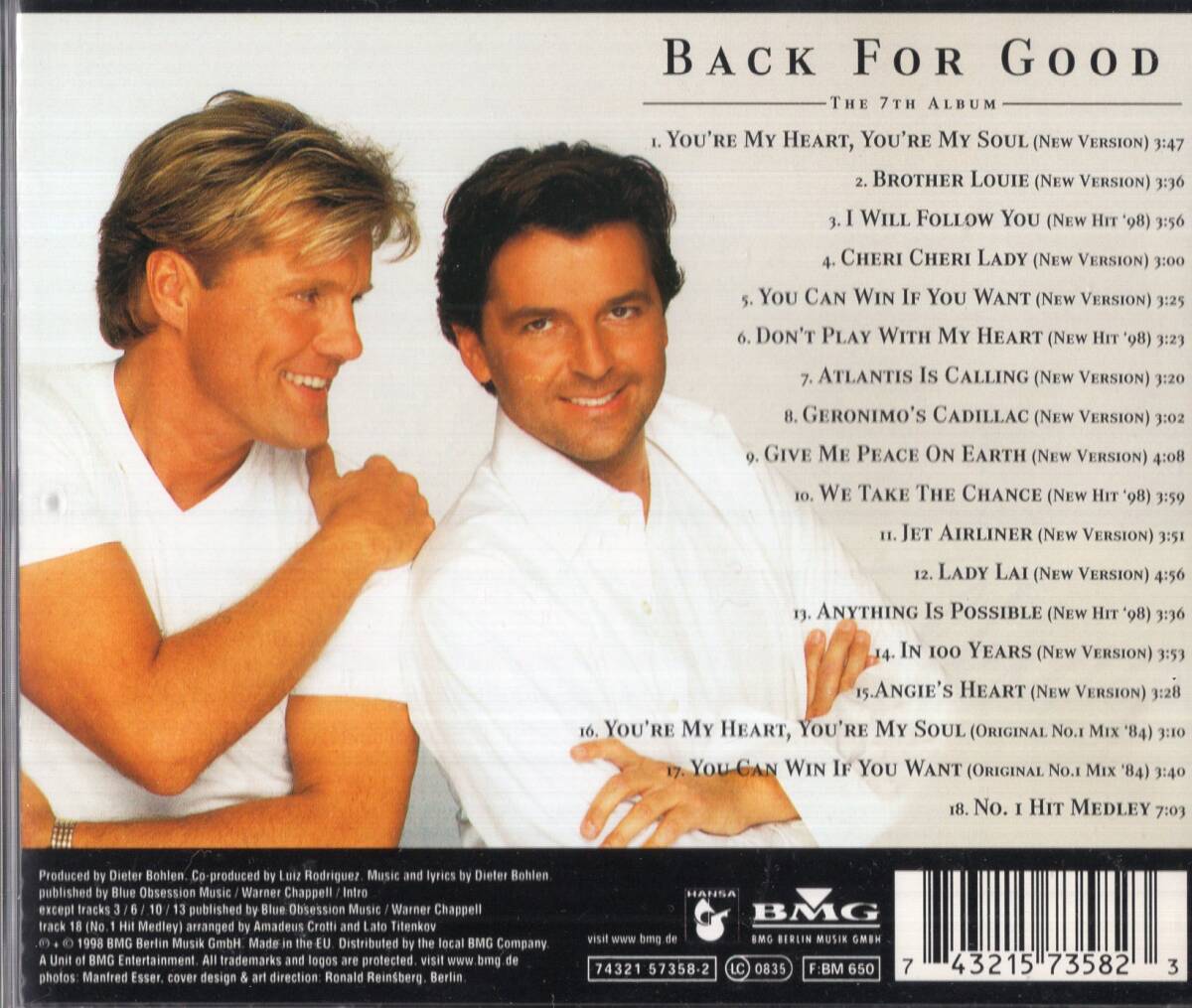 即：モダン・トーキング「 Back For Good - The 7th Album Modern Talking 」CD_画像2