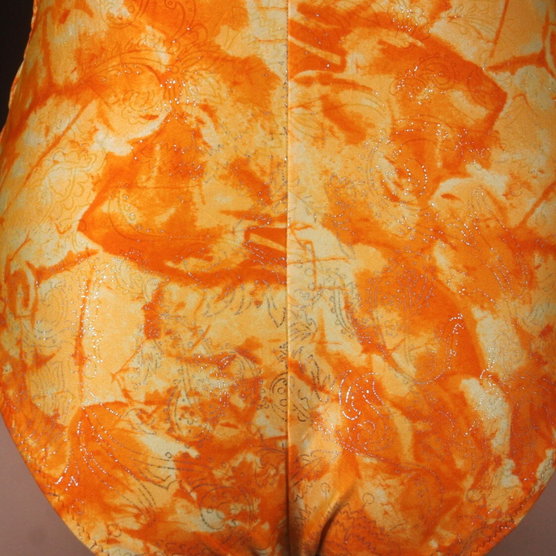 C0186★きらきら ラメ シルバー きれい オレンジ系 ギャザー 11Lサイズ かわいい レディース水着 ワンピース プール リゾート ビーチ ジムの画像4
