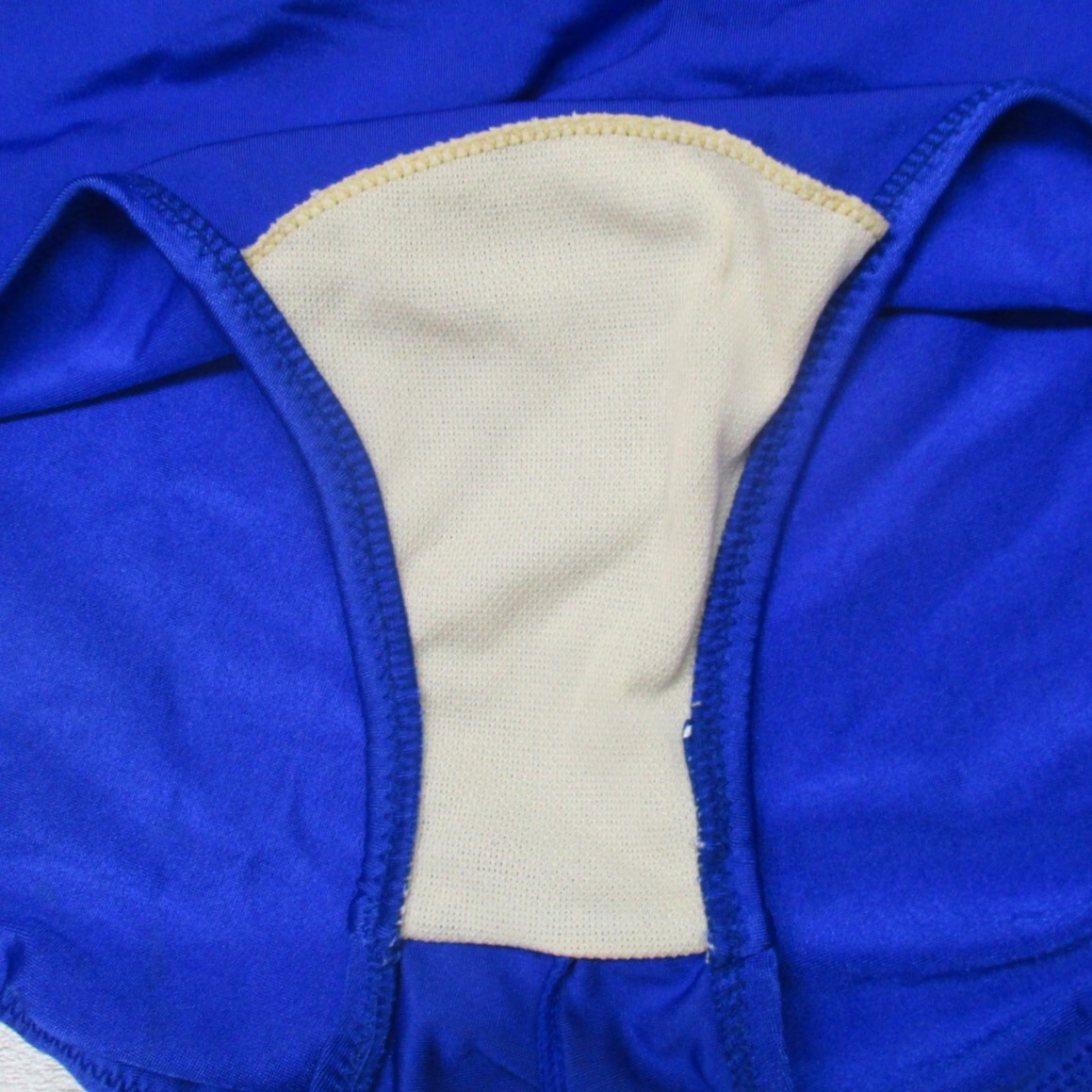 C0187★青いワンピース 胸元ギャザー レトロ風 かわいい 13Lサイズ つるすべ レディース水着 ワンピース 海 プール リゾート フィットネスの画像8