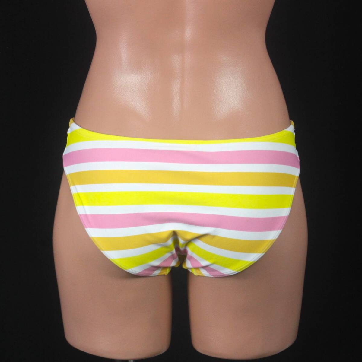 U8534★かわいい ボーダー 水着 ボトム ビキニ パンツ レディース 9M 黄色 ピンク スイムショーツ 水泳 スイミング プール ビーチの画像3