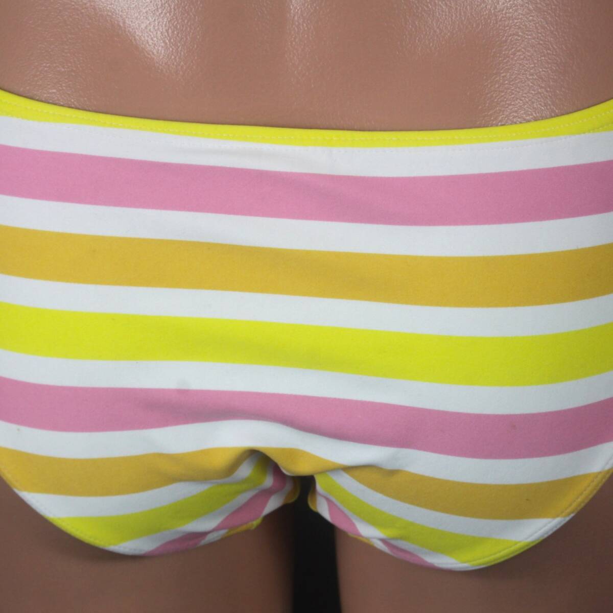 U8534★かわいい ボーダー 水着 ボトム ビキニ パンツ レディース 9M 黄色 ピンク スイムショーツ 水泳 スイミング プール ビーチの画像4