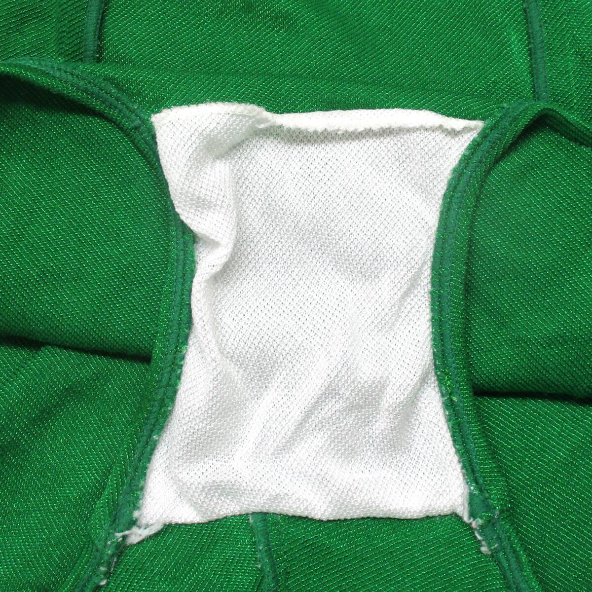 C0263★ナイロン100％ 昭和レトロ 緑のワンピース 背中ざっくり グリーン fair nikki 無地 LLサイズ レディース水着 コスプレ 海 衣装の画像8