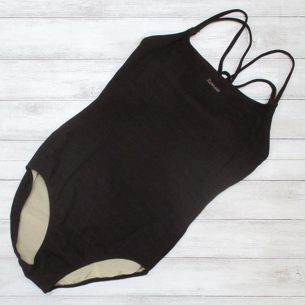 C0212* простой насыщенный коричневый цвет темно-коричневый Британия знак Logo RAWNESS двойной ремешок ....11L размер женский купальный костюм One-piece фитнес 