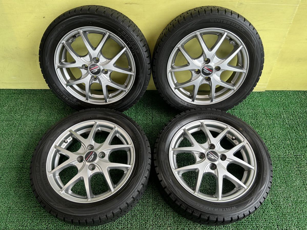 165/60R15 2014年スダットレス DUNLOP WINTER MAXX タイヤアルミセット　4穴 PCD100 ET+45 15×4.5J ハブ67mm_画像1