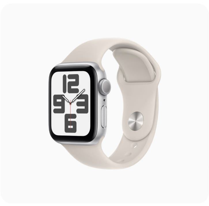  【新品未開封品】Apple Watch SE (GPSモデル) - 40mmシルバーアルミニウムケース スターライトスポーツバンド - M/Lの画像1