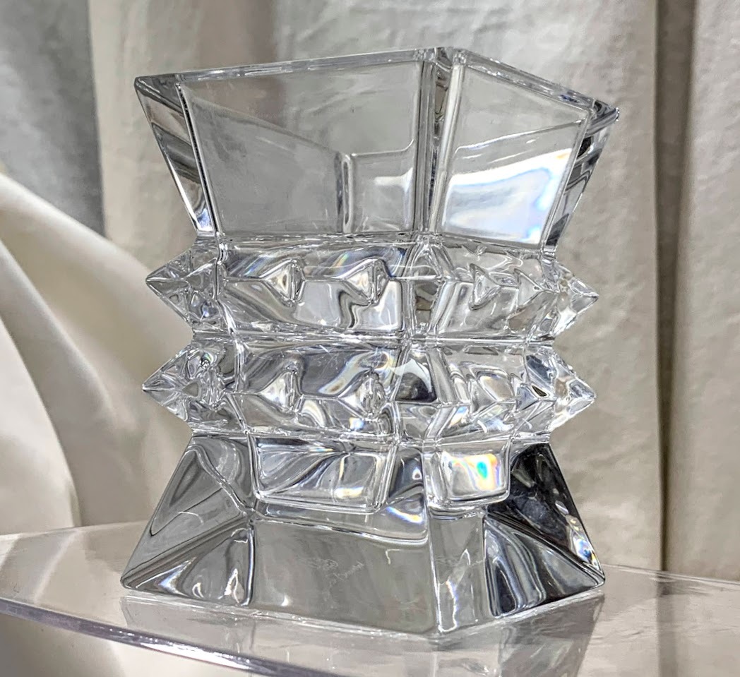 Baccarat/バカラ CRYSTALクリスタル コロンビーヌ 花瓶/フラワーベース/ペン立て 高9cm×横6.5×6.5㎝ used 中古使用感有 傷/汚れ有 現状品の画像4