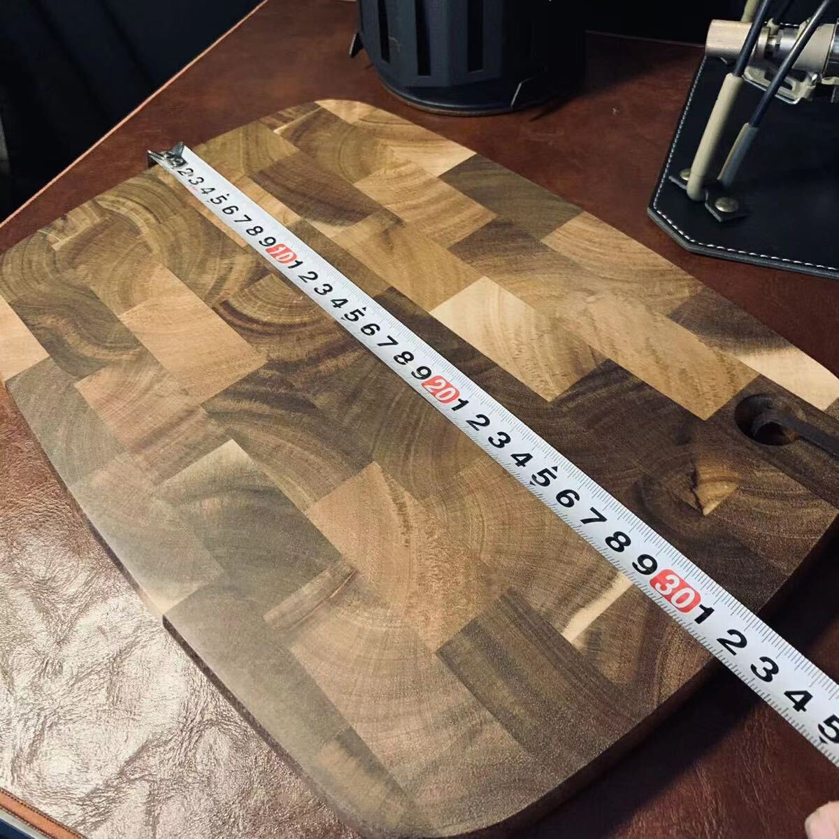 くるみ木製 厚16mm キャンプ一枚板 調理用 高級天然木 まな板 アウトドア 野外登山 32cmx22cmの画像8