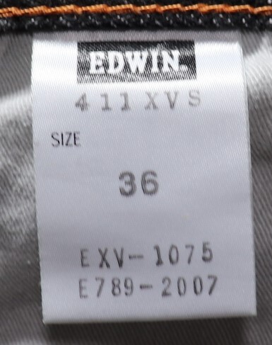 ♂ EDWIN 411XVS▲ローライズ▲ブラック激ヒゲ加工▲W３６_画像7