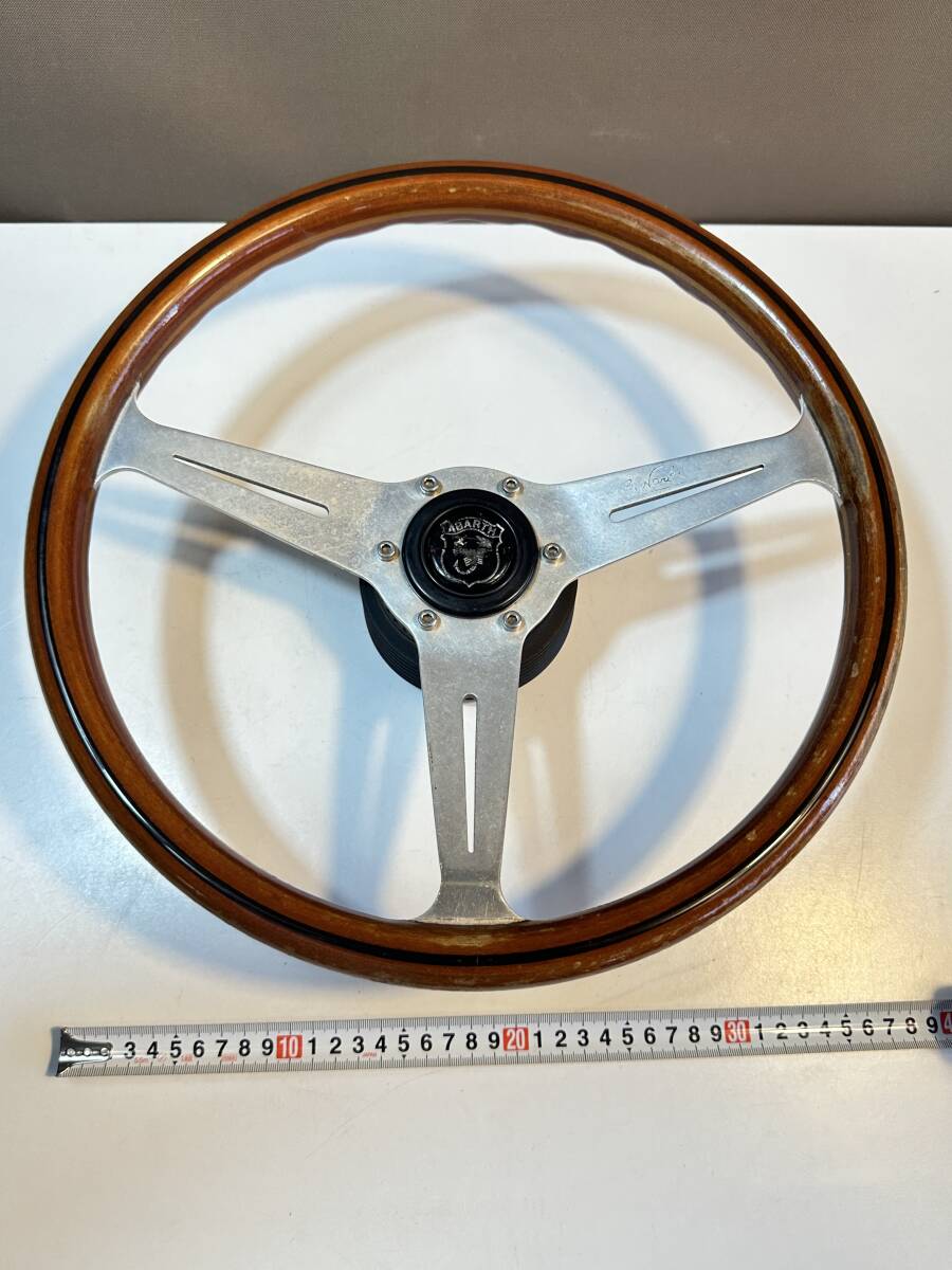  old car / Nardi / wooden steering wheel /35./ with defect / garage interior 