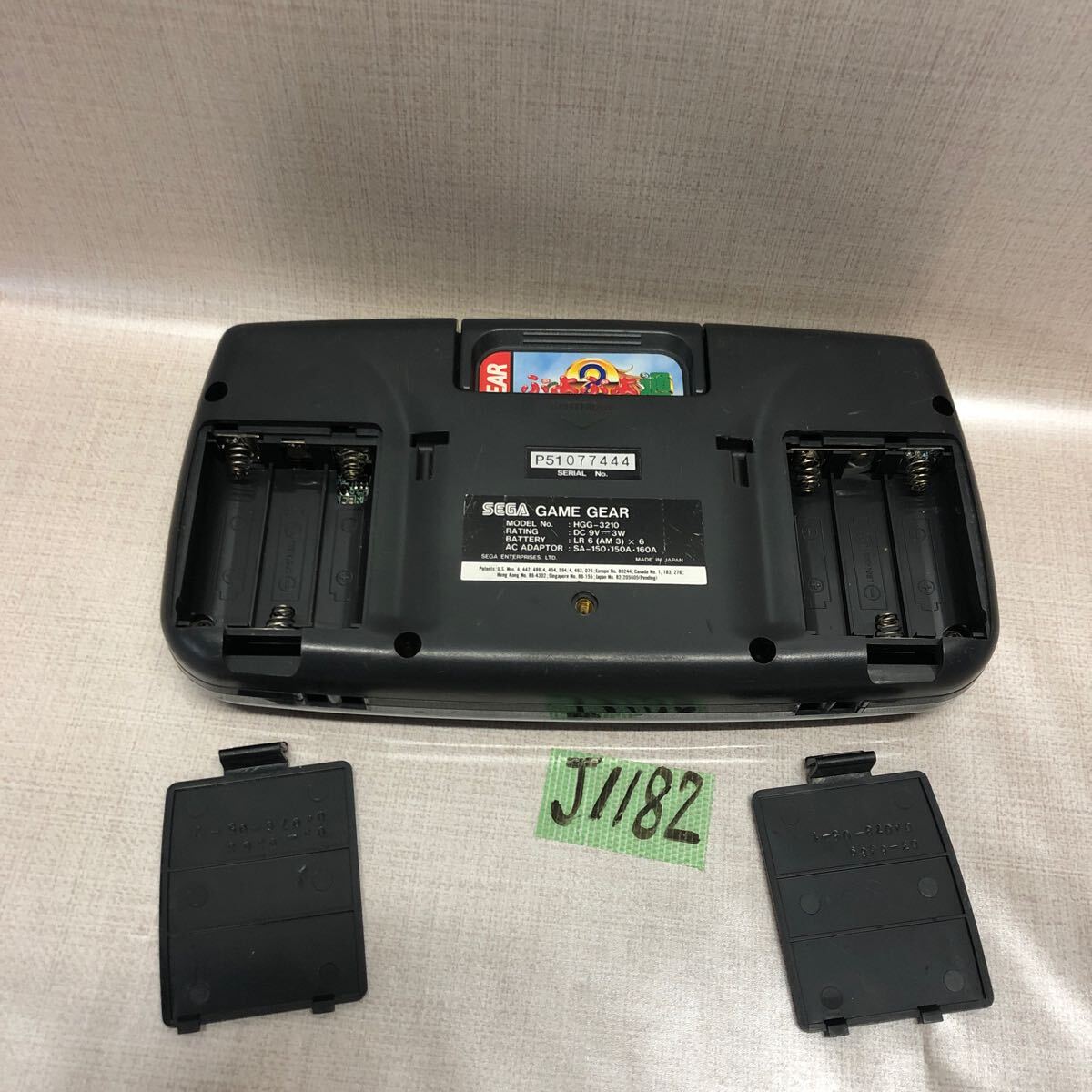 (J1182) SEGA セガ ゲームギア 黒 HGG-3210 ジャンク品 送料520円の画像5