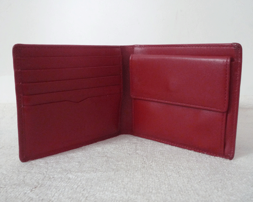  Barneys New York BARNEYS NEWYORK leather red red folding twice purse wallet men's 