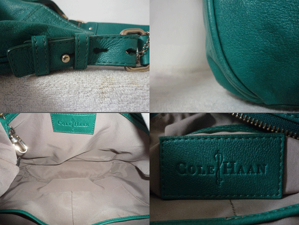  Cole Haan COLE HAAN кожа изумруд оттенок зеленого ручная сумочка женский 