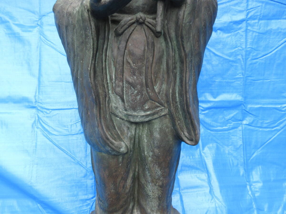 ◆神農 青銅 銅像 ブロンズ像 立像 高さ約133cm 横 約40cm 奥 約33cm 重さ約55kg 大正～戦前◆A-1_画像5