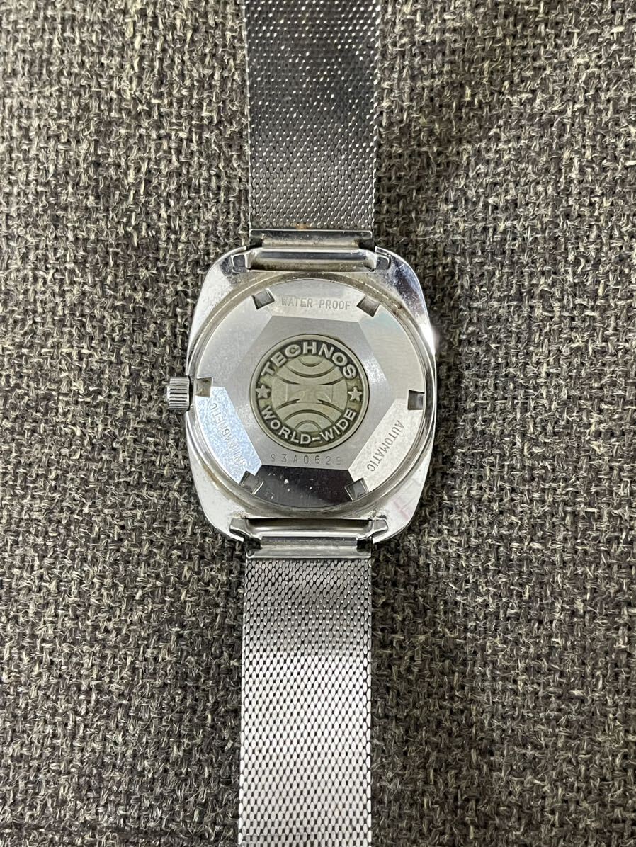 [GA] Tecnos наручные часы Radiant раунд Date синий циферблат не пропускающее стекло самозаводящиеся часы мужской оригинальный ремень передвижной 