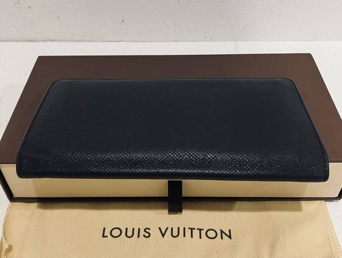 LOUIS VUITTON ★ 極上美品 ルイヴィトン タイガ 黒 ブラック 長財布 メンズ 小銭入れ有り プラザの画像5