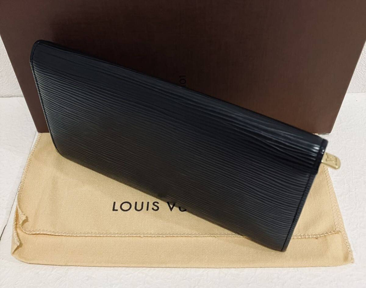 LOUIS VUITTON ★ 新品同様 ルイヴィトン エピ ノワール レザー 長財布 ブラック 黒の画像3