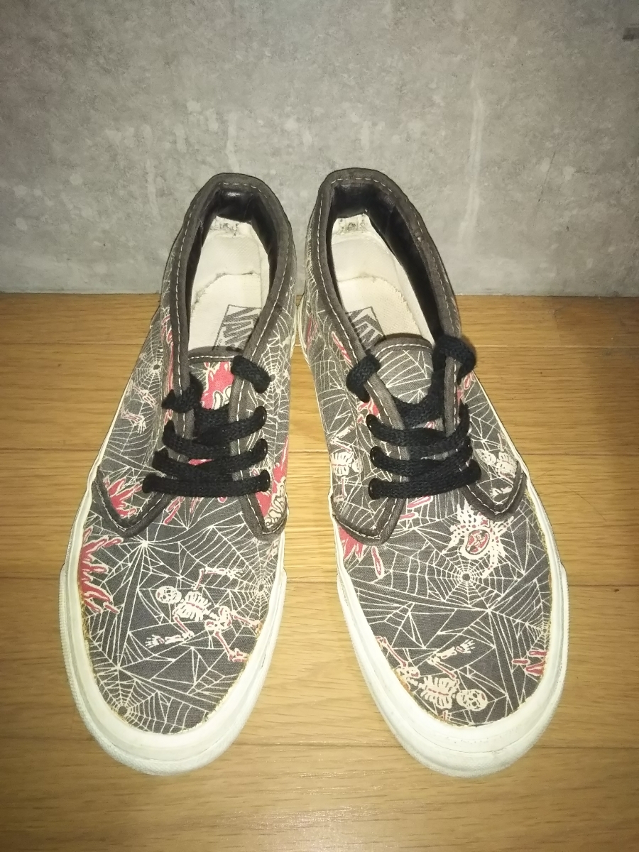 ヴィンテージ 当時物 VANS バンズ スカル スパイダー チャッカー スニーカー US9 27 Made in USA 80s 90s ビンテージ