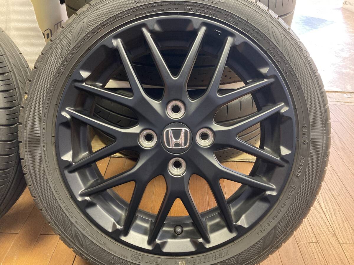 ◆仕上げ済み◆HONDA ホンダ N-ONE 純正 エンケイ製 15インチ マットブラック◆ダンロップ EC300 165/55R15 付き◆N-BON N-WGN 他◆の画像4