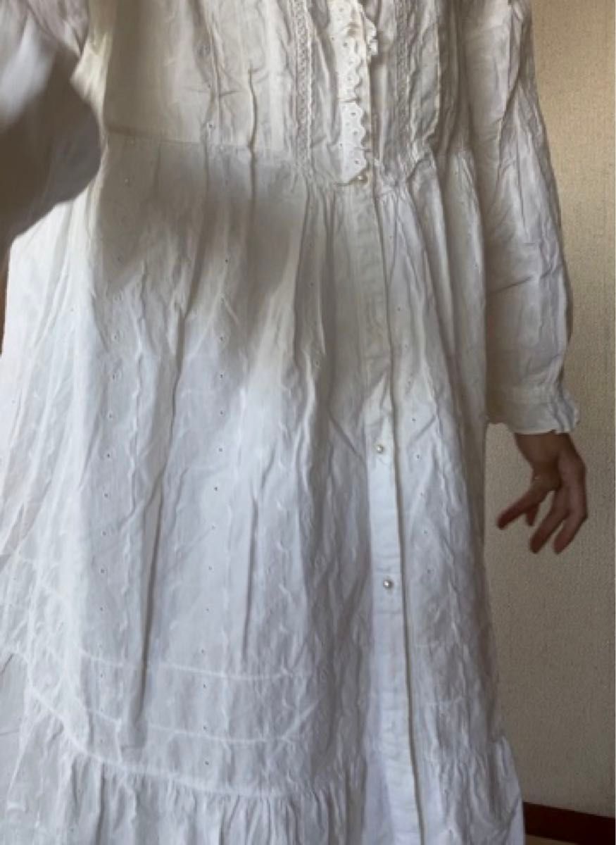 chez moi ワンピース ロング ホワイト 綿