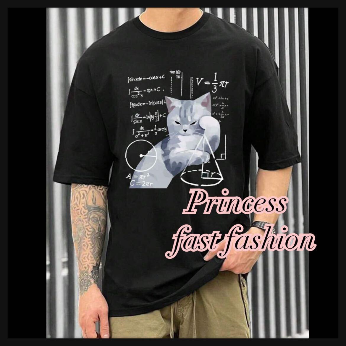 【4L】理数系 猫ちゃん＊半袖Tシャツ＊大きいサイズ＊メンズ＊レディース