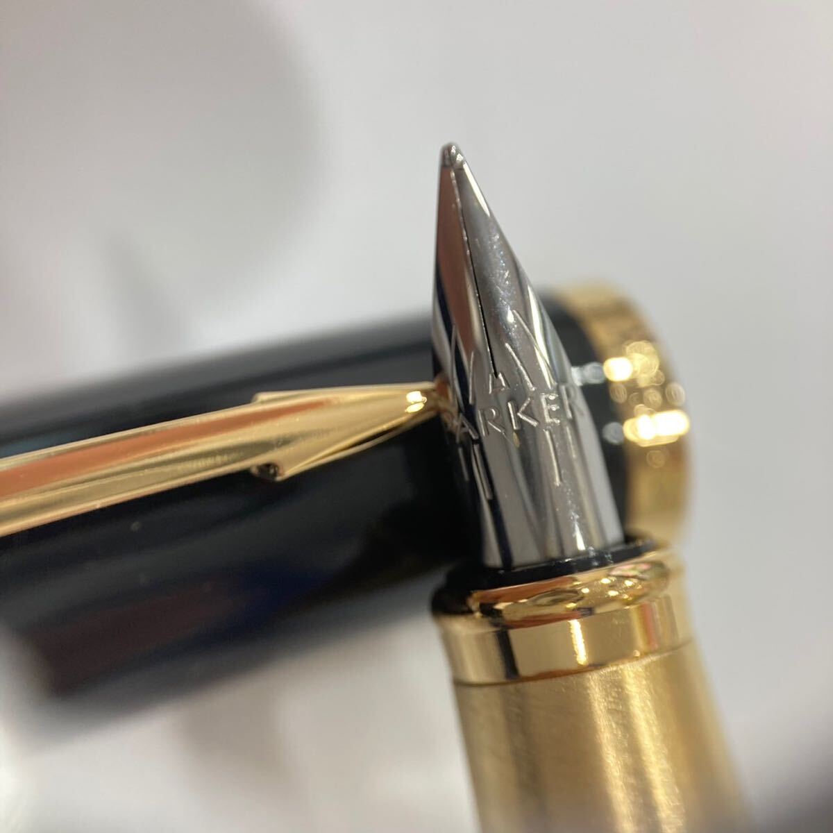 1円〜 保管品 極美品 PARKER パーカー 万年筆 ブラック ゴールド 箱付き 文房具 筆記用具_画像3