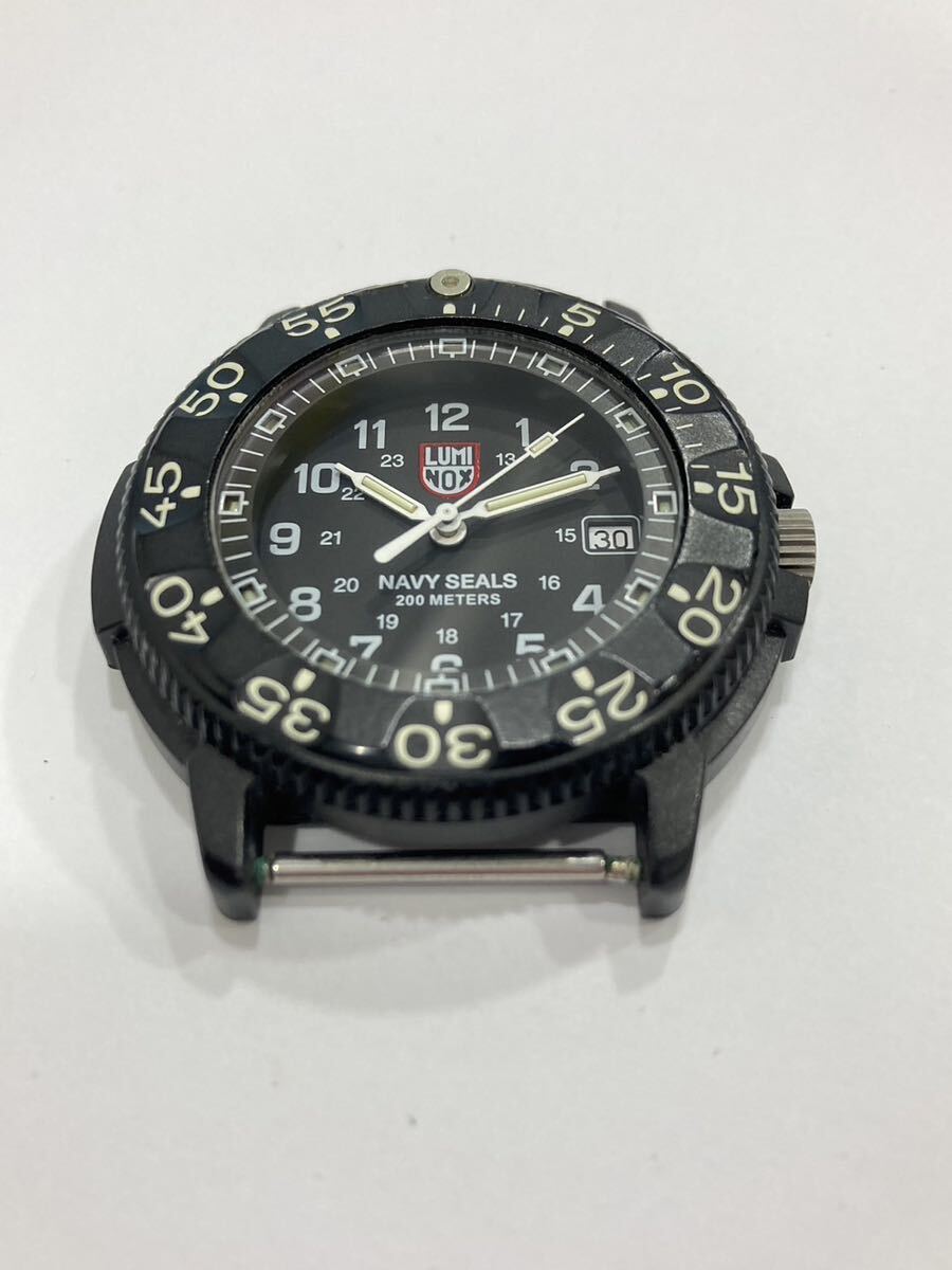 1円〜 稼働品 LUMINOX ルミノックス NAVY SEALS シリーズ 3000 デイト メンズ 腕時計 黒文字盤 ブラックの画像5