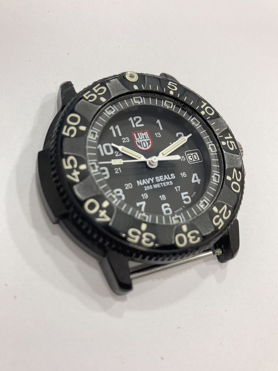1円〜 稼働品 LUMINOX ルミノックス NAVY SEALS シリーズ 3000 デイト メンズ 腕時計 黒文字盤 ブラックの画像3