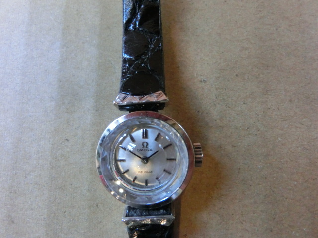 箱付き◆OMEGA/オメガ デビル カットガラス SS シルバー文字盤 手巻き レディース腕時計◆DE VILLEの画像5