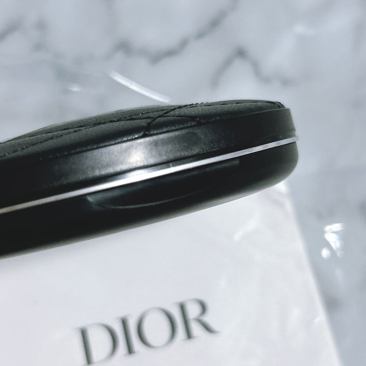 訳あり品 レア 未使用本物 christian dior コンパクトミラー ダブルミラー ノベルティ 限定 ブラック カナージュ 黒 手鏡 携帯用の画像7