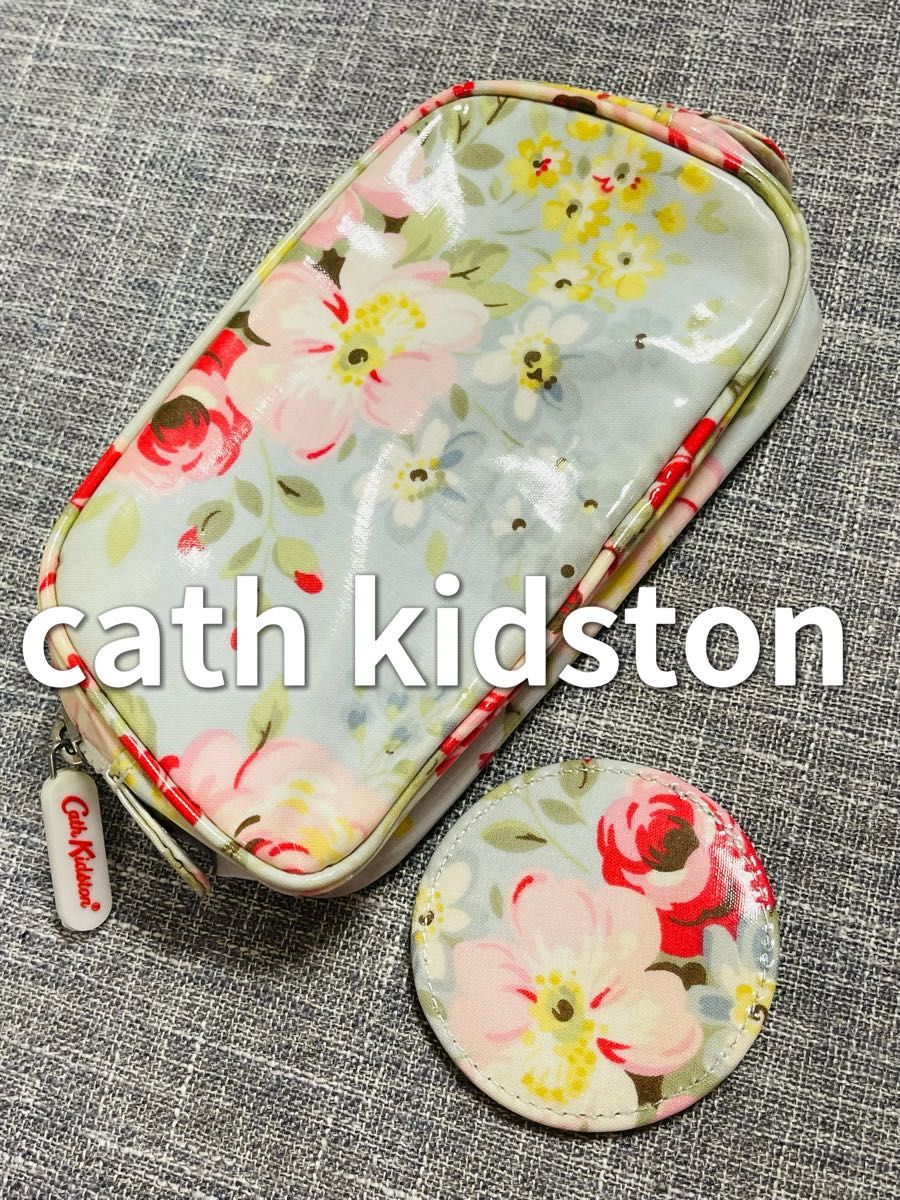 cath kidston キャスキッドソン ポーチ　ミラー付　花柄　美品