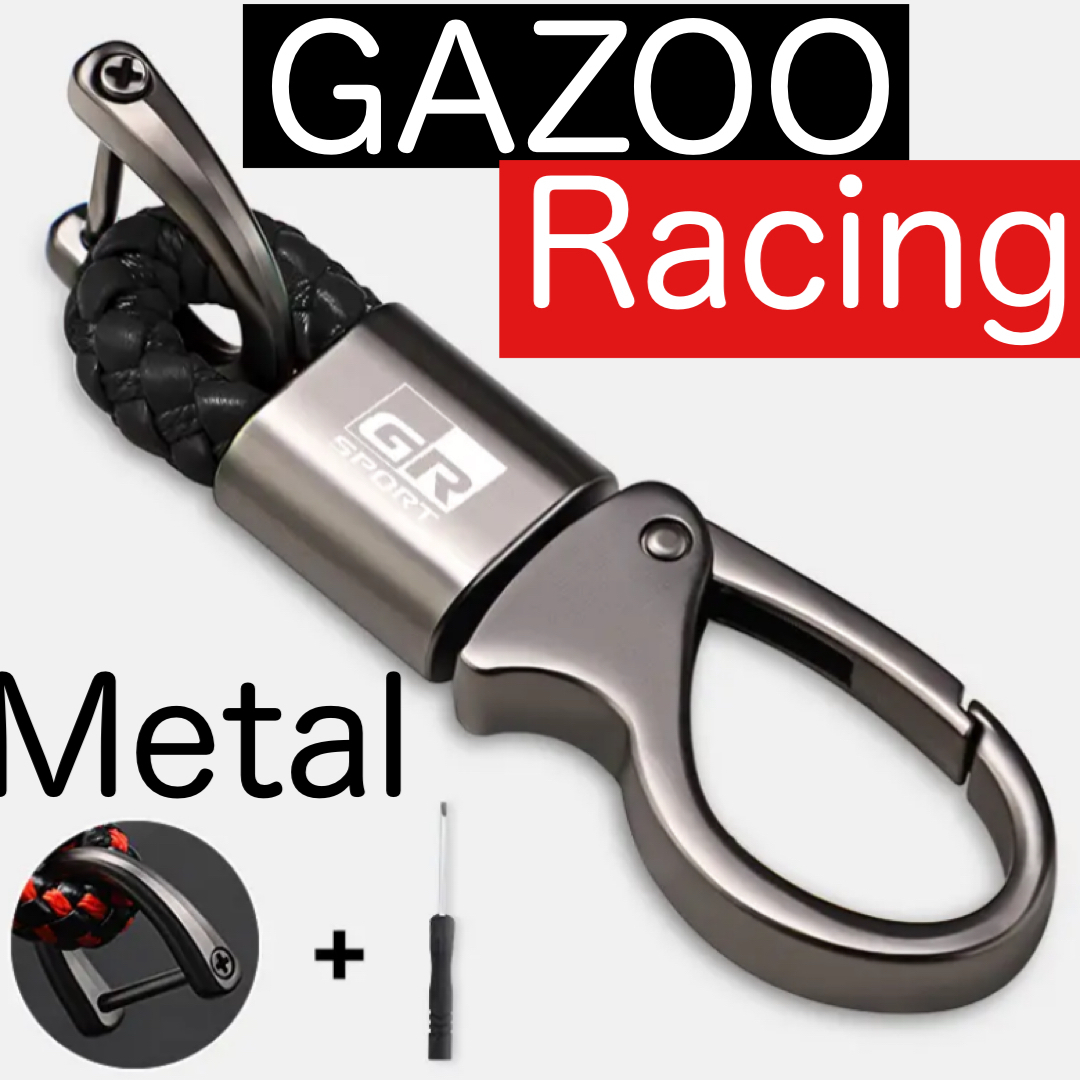 GR GAZOO Racing メタル キーホルダー 黒 ガズーレーシング 86 ヤリス スープラ ランクル ハイラックス プリウス カローラ_画像1