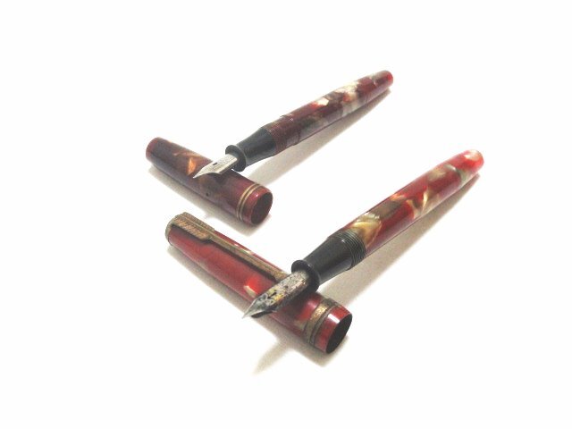 XB446* old Parker old sailor cell Lloyd . go in type Short fountain pen pen .LAKE 22 M.B.K Non-Corrosio 2 red series // total 2 point // present condition delivery 