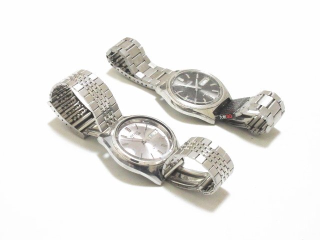 XB486◇SEIKO セイコー5 アクタス 21石 自動巻き メンズ腕時計 7019-7060 7019-8010 3針 デイデイト シルバー 色違い 稼働品 // 計2点 //の画像5