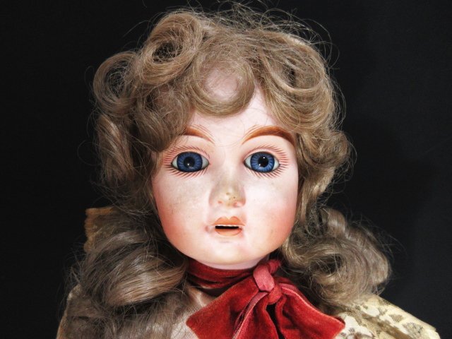 XB534^ antique / collectors doll /CD-102/jumo-/ bisque doll / total height 58cm/ navy blue position body / West doll ceramics doll ornament 