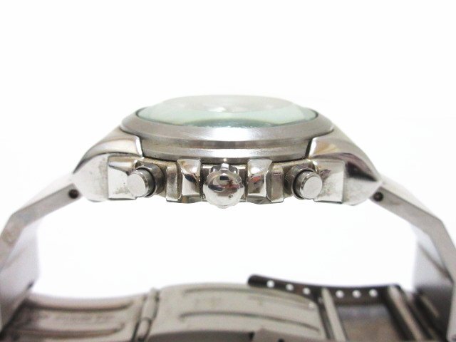 XB553◇シチズン オキシー クロノグラフ クォーツ メンズ腕時計 0510-K12151 3針 デイト カットガラス シルバー 黒文字盤 防水 / 現状渡しの画像5
