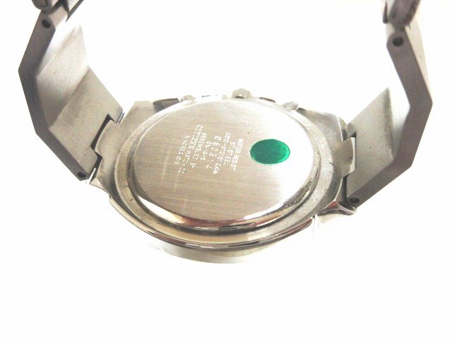 XB553◇シチズン オキシー クロノグラフ クォーツ メンズ腕時計 0510-K12151 3針 デイト カットガラス シルバー 黒文字盤 防水 / 現状渡しの画像7