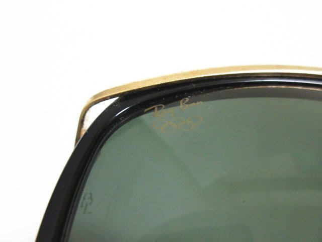 XB733◇ボシュロム レイバン オリンピアン ティアドロップサングラス ブラック×ゴールド 五輪ロゴ 度無し 5 1/4 ケース付 / OLYMPIAN /の画像4