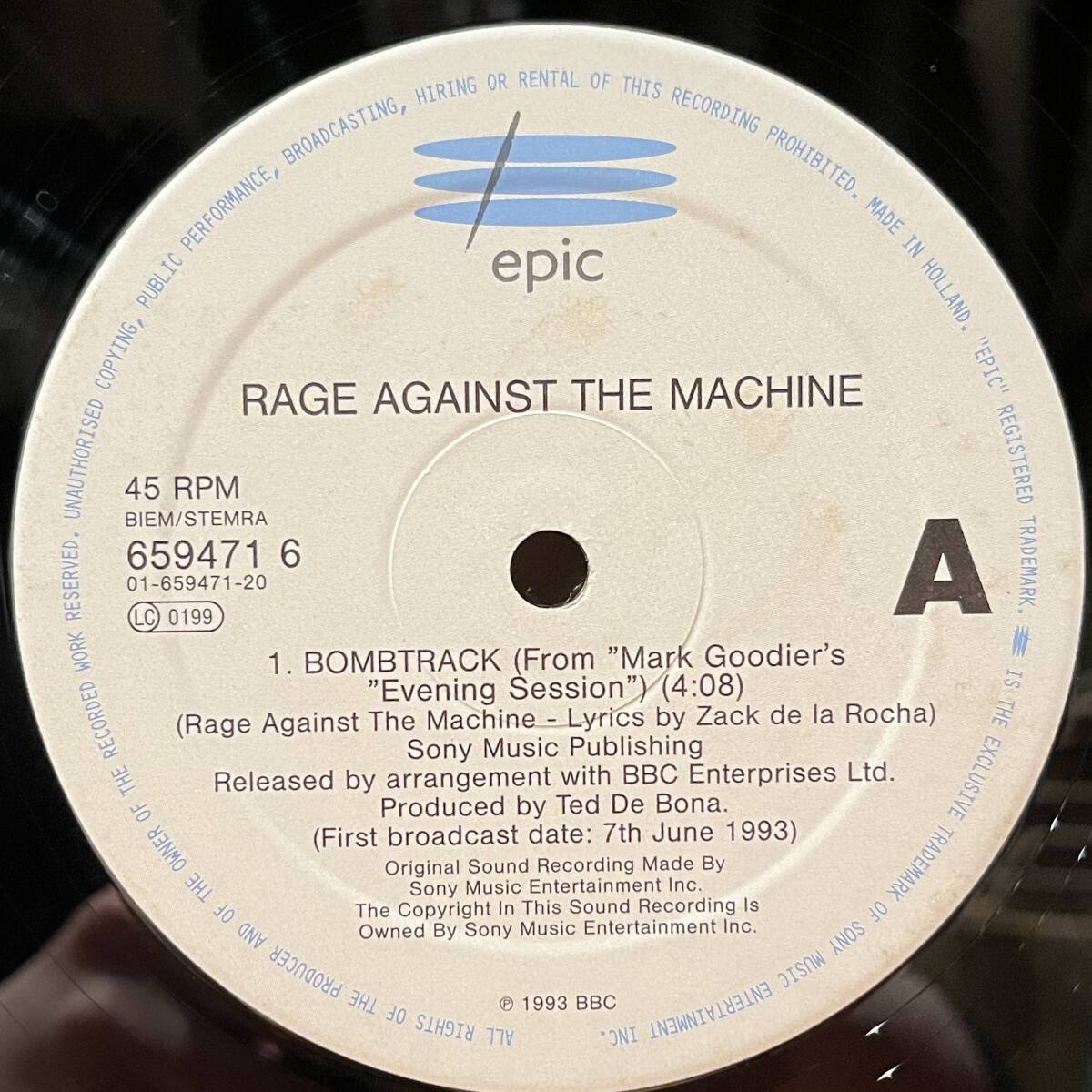 * festival . day! rare 12 -inch record *Rage Against The Machine Ray ji*age instrument * The * machine / Bombtrack 12inch 659471 6 Holland record 