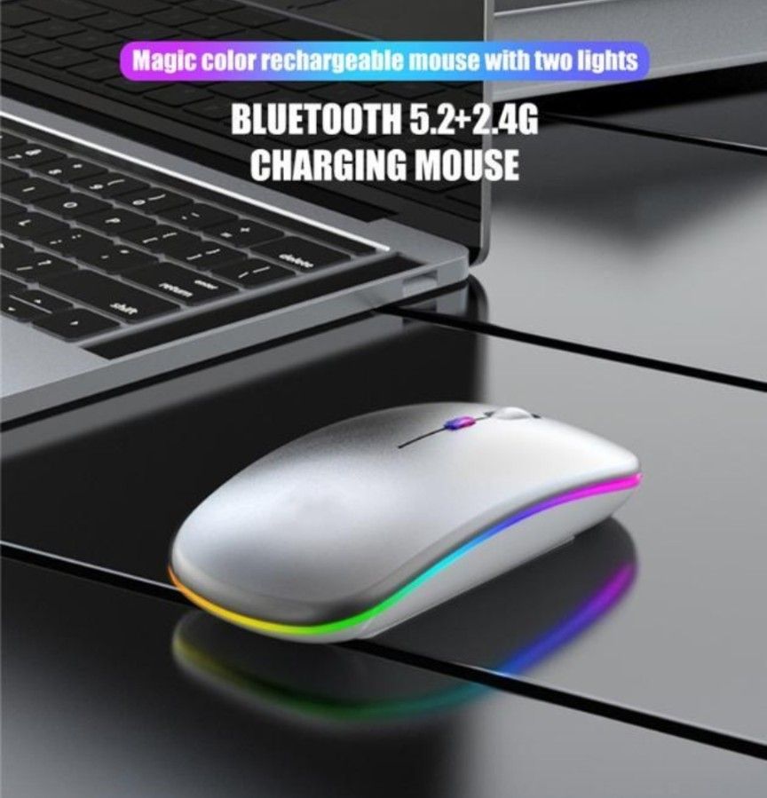 LEDワイヤレスマウス Bluetooth 軽量 薄型 USB 無線 静音 黒 ブラック