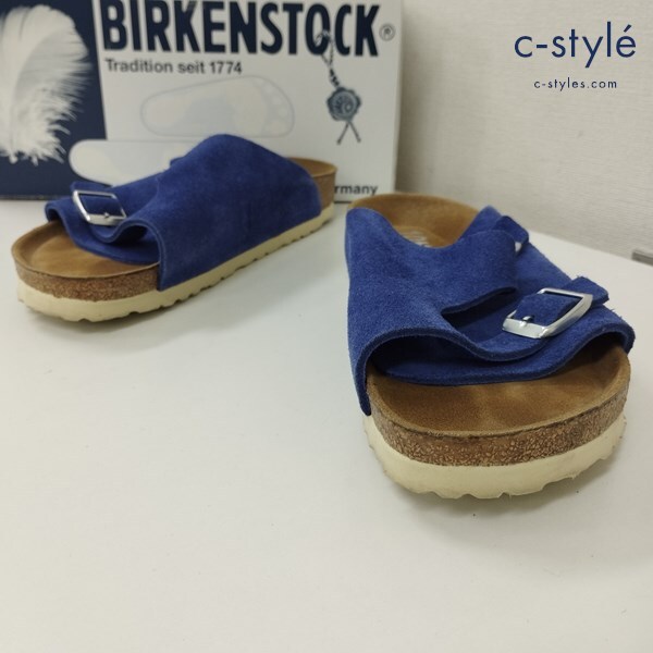 N348 [人気] BIRKENSTOCK ビルケンシュトック Zurich サンダル 39 ブルー チューリッヒ ベロアレザー スエード | G★の画像1